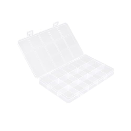 BEAMARKER 15 Rejilla Transparente para Guardar Cuentas, Organizador de Cuentas de Plástico con Divisores, Compartimentos Rectangulares Transparentes de PP, Estuches para Manualidades, para Abalor