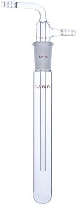 Laboy Glass Vacuum Cold Trap 2-Part with 10 mm Serrated Hose 200mm Length Below The 24/40 Joint for Schlenk Line Organic Chemistry Lab Glassware