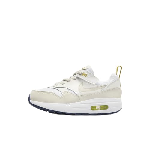 Nike Air Max 1 EasyOn Little Kids' Shoes (DZ3308-103, White/Bronzine/Midnight Navy/Light Orewood Brown) Size 9