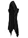 Runcati Herren Rüschen Jacke Lange Kapuze Ärmellos Schal Kragen Cardigan Drapiert Einfarbige Leichte Cape Mantel,Schwarz,XXL