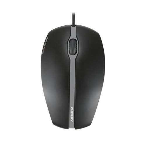 Cherry GENTIX Silent, Souris Filaire, Souris silencieuse sans clic, ergonomie Parfaite, capteur précis, Noir