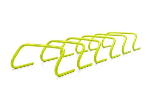 Haies d'agilité jaunes de 23 cm pour l'entraînement sportif et le football | Lot de 6