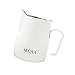 Abcsea 1 Pièce Pichet de Lait en Acier Inoxydable, Pot à Lait Inox, Pichet Lait Inox, Style Européen, Blanc 350ml/12oz
