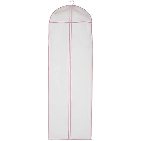 Fanomini 180cm Wedding Dress Bag Clothes Covers with Zipper Garment Dustproof Covers Mothproof Dress Bag Clothing Protector Clear Bags Men/Women Suit Storage Bag for Wardrobe/Travel Organizers (pink) Cover