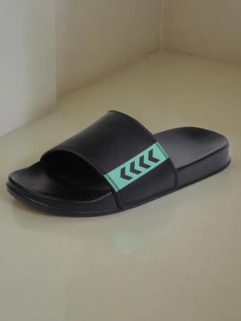 Image of hummel CHUNK MEN SLIDERS Comfortable Cushioned Sole Arch Support Durable Lightweight Flexible Trendy Style Flip flops and Slippers Slides for Men Daily use Chappal
