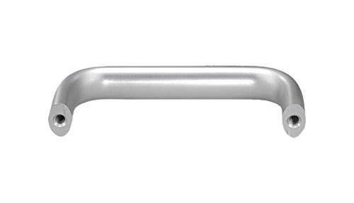 Image of Kipp 06920-12803 Aluminum Oval Pull Handle with M6 Internal Thread, Natural Color Anodized Finish, 128 mm Length, Metric, 50 mm Height
