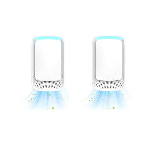 Correa Purificador de Aire Enchufable Silencioso de 2 Piezas para el Hogar con Tecnología de Ionizador Negativo para Dormitorio, Mascotas, Cocina, Oficina, Enchufe de la UE.