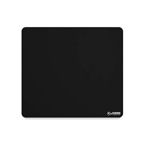 Glorious XL Gaming Mouse Mat – Large Black Cloth Mousepad, Stitched Edges | 16×18