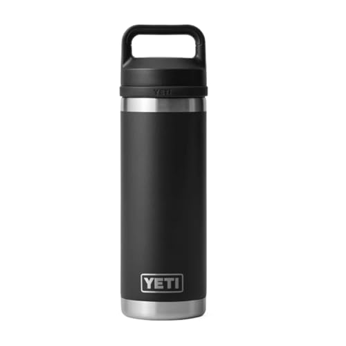 YETI Rambler Bottle Chug, Vacuum Insulated Stainless Steel Bottle with Chug Cap, Black, 18 oz (532 ml)