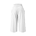 High Waisted Palazzo Pants for Women Wide Leg Linen Capri Pant Casual Summer Beach Cropped Trousers with Pockets White Womens Plus Size Pants L