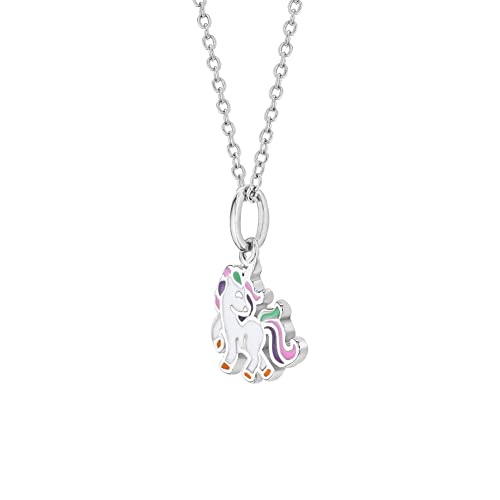 925 Sterling Silver Multicolor Enamel Unicorn Pendant Necklace for Little Girls and Preteens 16" - Magical Multicolored Rainbow Unicorn Necklace for Girls Birthday Gift or Dress Up Games2