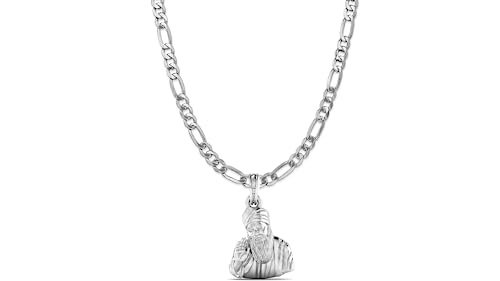 Médaillon Guru Nanak en argent sterling le cadeau spirituel idéal pour offrir la chance