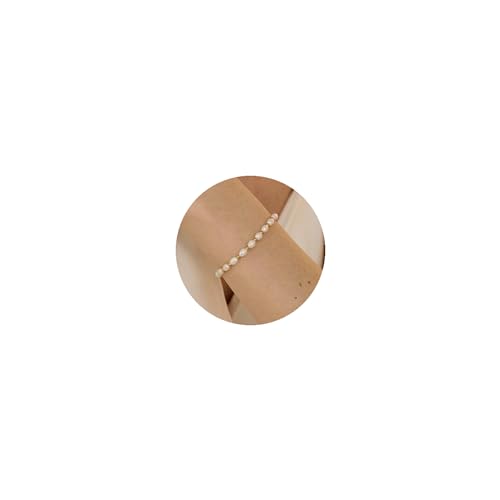 14K Gold Pearl Bracelet for Women, Dainty White Pearl Wedding Bracelet Gift - Main Image