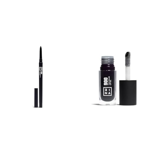 Crayon à lèvres noir longue tenue 3INA pour corriger les lèvres sèches sans filer