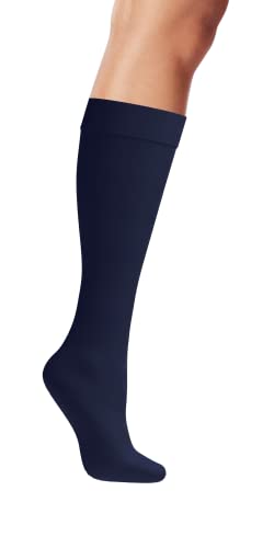 Image of Winterlace Womens Queen Size Trouser Socks, 6 Pairs Knee High Dress Socks Stretchy Silky Soft