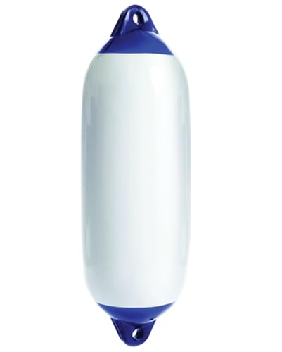 Majoni Star Standard Size 3 White With Blue Ends Boat Fender 21cm x 62cm Dock Mooring Protection