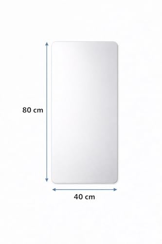 ستيكر لاصق لمراة الحائط، مراة مستطيلة بدون اطار بسمك 2 ملم، مراة حمام ذاتية اللصق، متوفرة باحجام متعددة (80 × 40 سم)