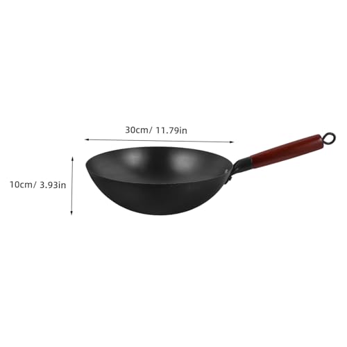 Wok chino con mango de madera antiadherente miniatura 2