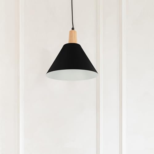 Image of Veemoon Metal Barrel Lampshade Black Industrial Lampshade Iron Pendant Light Shade Simple Hanging Lamp Shade Rustic Bulb Minimalists Lamp Covers for Table Floor Ceiling, Small