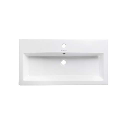 Image of Swiss Madison Pierre 32 inch Open Shelf Chrome Frame Freestanding Bathroom Vanity with Sink Top