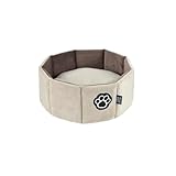 Love Story, Cesta Redonda de poliéster D38 x 16 cm Patchy Avellana/Beige