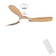 CJOY Deckenventilator mit Beleuchtung, 107cm Deckenventilator mit Licht Leise, 6 Geschwindigkeiten, Umkehrbar, Timer, Speicher 3CCT, Dimmbar, Holz Deckenventilatoren für Schlafzimmer/Wohnzimmer/Küche