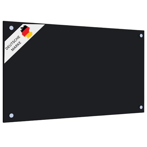 DELUKE® Küchenrückwand Glas - 70x40cm Schwarz | Wandverklediung Küche Wandschutz Spritzschutz Herdspritzschutz Glasplatte Rückwandküche Küchenwand Design
