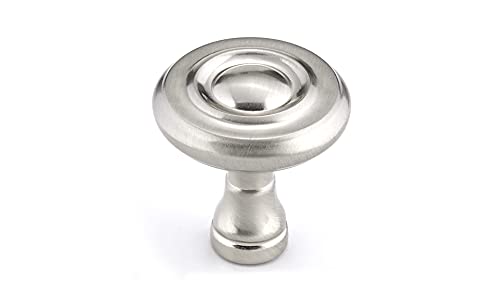 Richelieu Hardware Bp74032195 Boucherville Collection 1 1/4 In (32 Mm) Brushed Nickel Traditional Cabinet Knob Brushed Nickel Finish #TOP12