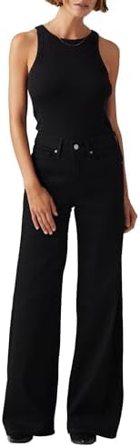 Levi's Dames 318 Shaping Wide Leg Jeans, Zacht zwart., 29W / 30L