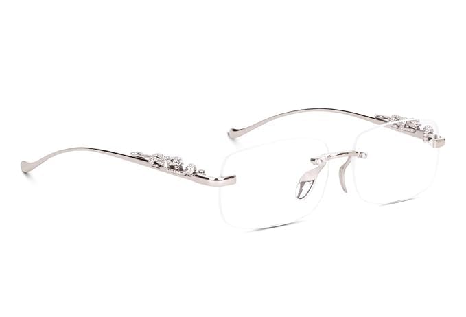 Image of MC RIMLESS GOLD BLACK SUNGLASSES,Rimpess Unisex Sunglasses Retro Luxury Metal Framless Rectangle Leaopard Arms