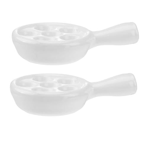 Toyvian 2 piezas Plato de Cerámica para Hornear Caracoles con Múltiples Ranuras Resistente Apto para Lavavajillas Bandeja para Cocina Doméstica y Restaurante