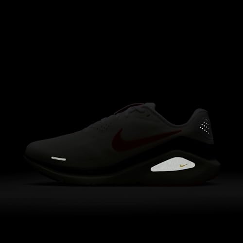Image of Nike Men Structure 26 Wide White /Bright Crimson-Medium Ash Running Shoes 6 UK