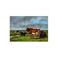 Eugène Boudin Vaches Au Paturage Canvas Print Wall Art Landscape