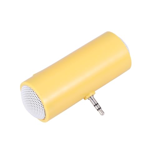 Mikinona Mini Altavoz Estéreo Portátil Conector 3,5 Mm para Teléfono y Tableta, Compacto y Ligero, Uso Exteriores, Diseño Amarillo Práctico y Fácil Transporte
