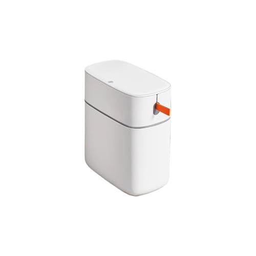 Caneca de basura pequeña redonda con tapa para baño