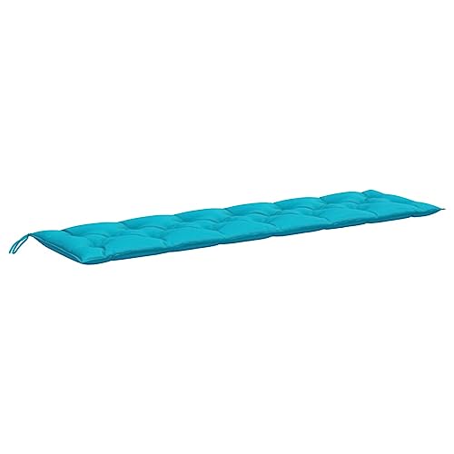 vidaXL Garden Bench Cushion – Turquoise, Durable Polyester Fabric, Indoor and Outdoor Use, Comfy Hollow Fiber Filling, Non-Slip Design with Ropes, Water-Repellent and UV-Resistant, 78.7