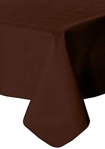 Fairfax Collection Galaxy Heavyweight Vinyl Tablecloth, 52X108 Oblong (Rectangle), Brown