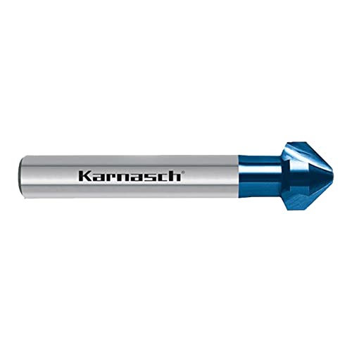 Karnasch 201785040 Din 335 Avellanado Cónico Hss-Xe, Revestimiento Blue-Tec, 82°, Vástago De 3 Superficies, 12.4Mm Diámetro De Corte, 2.8Mm Diámetro De Corte Mínimo, 56Mm Longitud