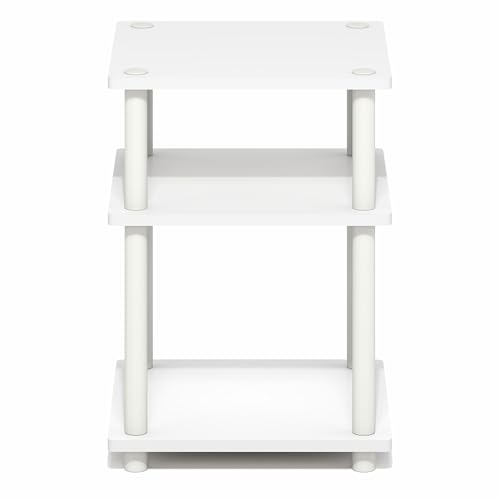 Furinno Turn-N-Tube Side Table, 3-Tier Square Modern End Table, Toolless Open Shelves Nightstand, Night Stand, Bedside Table, Easy Assembly, for Living Room, Bedroom, White by Furinno - Used condition - Image 7