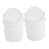 DIKACA 2 Stück Mini Tischmülleimer mit Schwingdeckel Kompakte Abfallbehälter für Badezimmer Schlafzimmer und Büro Praktische und Dekorative Lösung für Kleine Räume