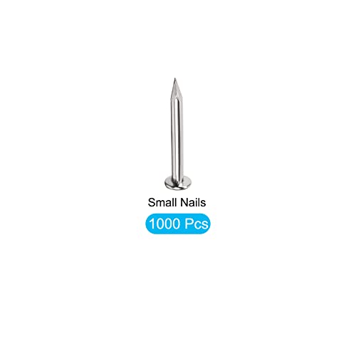 Clavos pequeños METALLIXITY (1.2x10mm) 1000 piezas, acero al carbono tono plateado miniatura 5