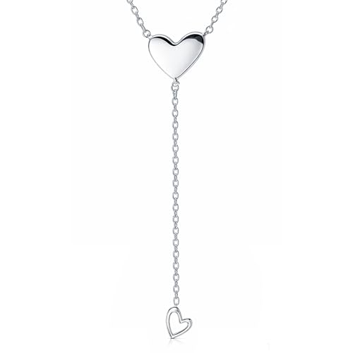 Image of TRUESILVER ACPL 925 Sterling Silver Lariat Necklace for Women | Y-Shape Pendant Necklace with Chain | Fine Silver Jewelry | Gift for Women & Girls