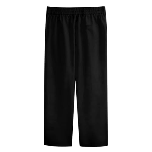 Men's Fashion Casual Pants Relaxed Fit Buttons Side Split Trousers Breathable Baggy Straight Leg Summer Beach Pants4