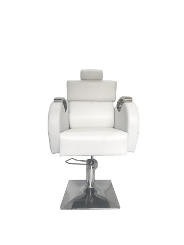 Seat Relax Makeup Beauty Parlor Salon Chair, Barber Chair, 360 ° Swivel Adjustable Spa Beauty Equipment (White)