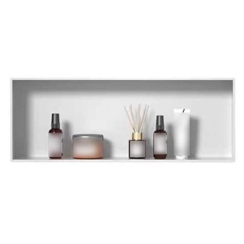 TBLOTYD Shower Niche Recessed Shower Caddy Stainless Steel Wet Room Alcove Shampoo Toiletries Cosmetic Shower Organiser Waterproof Storage