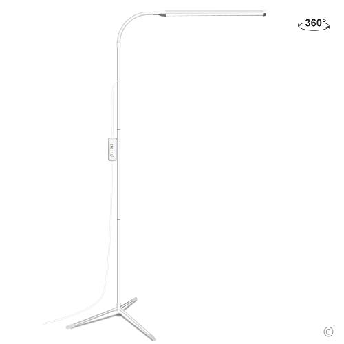 JCOTTON Lampadaire LED Lampe de Sol Dimmable Lampe de Lecture pour Salon et Chambre (Blanc)