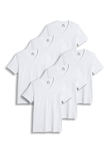 Jockey Men\'s Undershirt Classic V-Neck Undershirt - 6 Pack, White, XL