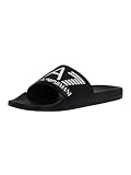EA7 Men's Scarpe Logo Sliders, Black, 8.5 US