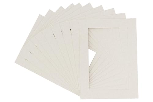 Pack of TEN 12x16 Mats Bevel Cut for 10x12 Photos - Acid Free Oyster Shell White Precut Matboards For Pictures, Photos, Framing - 4-ply Thickness