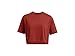 Under Armour Womens Boxy Crop Logo Short Sleeve T Shirt, (840) Earthen Orange / / Black, Medium Tall